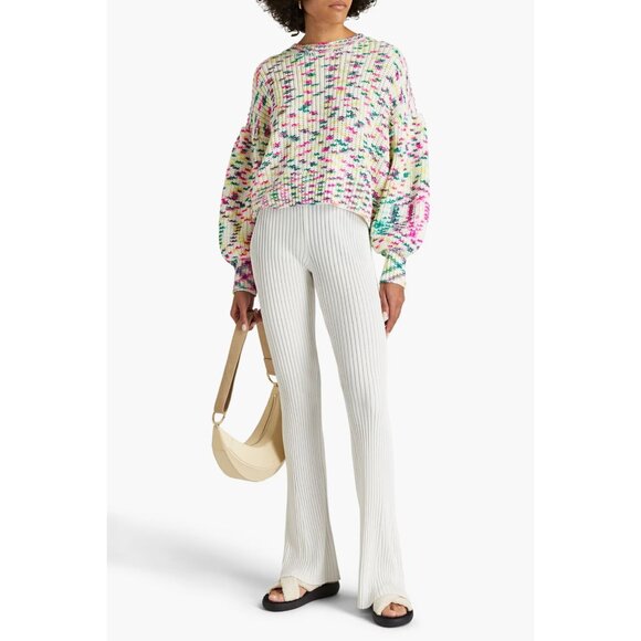 Cinq a Sept Mari Sweater Multicolor Space Dye Balloon Sleeve Chunky Knit Medium - Picture 1 of 16